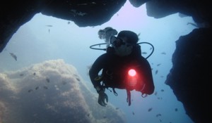 The Arinaga Arch in Gran canaria is a stunning sight underwater